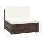 7-tlg. Garten-Lounge-Set mit Auflagen Poly Rattan Braun 7-tlg. Garten-Lounge-Set mit Auflagen Poly Rattan Braun