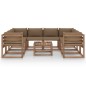 vidaXL 9-tlg. Garten-Lounge-Set mit Kissen in Taupe vidaXL 9-tlg. Garten-Lounge-Set mit Kissen in Taupe