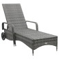 vidaXL Sonnenliege mit Rädern Poly Rattan Anthrazit vidaXL Sonnenliege mit Rädern Poly Rattan Anthrazit