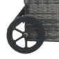 vidaXL Sonnenliege mit Rädern Poly Rattan Anthrazit vidaXL Sonnenliege mit Rädern Poly Rattan Anthrazit