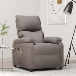 vidaXL Massagesessel mit Aufstehhilfe Taupe Stoff