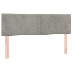 vidaXL Kopfteile 2 Stk. Hellgrau 72x5x78/88 cm Samt