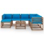vidaXL 8-tlg. Garten-Lounge-Set mit Kissen in Hellblau vidaXL 8-tlg. Garten-Lounge-Set mit Kissen in Hellblau
