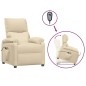 vidaXL Massagesessel mit Aufstehhilfe Creme Stoff vidaXL Massagesessel mit Aufstehhilfe Creme Stoff