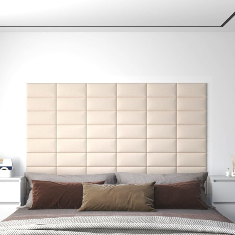 vidaXL Wandpaneele 12 Stk. Creme 30x15 cm Samt 0,54 m² vidaXL Wandpaneele 12 Stk. Creme 30x15 cm Samt 0,54 m²