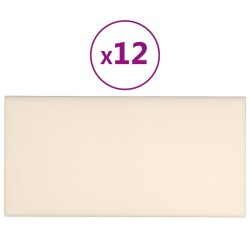 vidaXL Wandpaneele 12 Stk. Creme 30x15 cm Samt 0,54 m²
