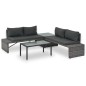 vidaXL 3-tlg. Garten-Lounge-Set mit Polstern Poly Rattan Grau vidaXL 3-tlg. Garten-Lounge-Set mit Polstern Poly Rattan Grau