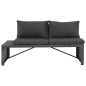 vidaXL 3-tlg. Garten-Lounge-Set mit Polstern Poly Rattan Grau vidaXL 3-tlg. Garten-Lounge-Set mit Polstern Poly Rattan Grau