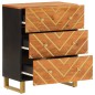 vidaXL Beistellschrank Braun und Schwarz 60x33,5x75cm Massivholz Mango vidaXL Beistellschrank Braun und Schwarz 60x33,5x75cm Massivholz Mango