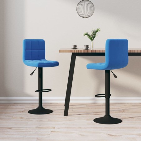 vidaXL Barhocker 2 Stk. Blau Samt 