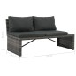 vidaXL 3-tlg. Garten-Lounge-Set mit Polstern Poly Rattan Grau vidaXL 3-tlg. Garten-Lounge-Set mit Polstern Poly Rattan Grau
