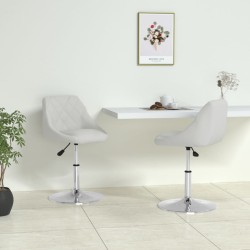 vidaXL Esszimmerstühle 2 Stk. Weiß Kunstleder 