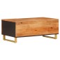 vidaXL Couchtisch Braun und Schwarz 100x54x40 cm Massivholz Mango vidaXL Couchtisch Braun und Schwarz 100x54x40 cm Massivholz Mango