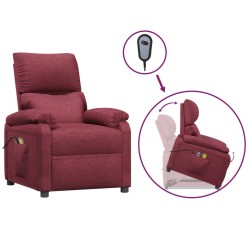vidaXL Massagesessel mit Aufstehhilfe Weinrot Stoff