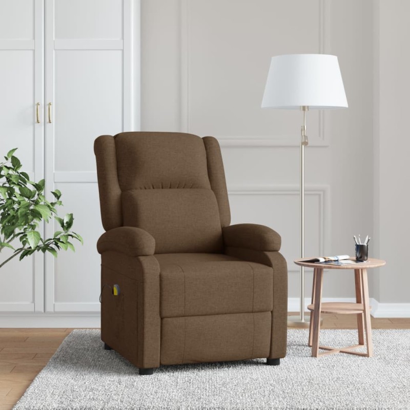 vidaXL Massagesessel Braun Stoff vidaXL Massagesessel Braun Stoff