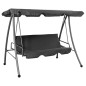 Hollywoodschaukel mit Dach Anthrazit 192×118×175 cm Stahl Hollywoodschaukel mit Dach Anthrazit 192×118×175 cm Stahl