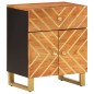 vidaXL Nachttisch Braun und Schwarz 50x33x60 cm Massivholz Mango vidaXL Nachttisch Braun und Schwarz 50x33x60 cm Massivholz Mango