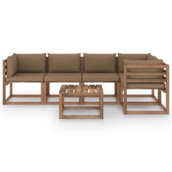 vidaXL 6-tlg. Garten-Lounge-Set aus Paletten mit Kissen Kiefernholz
