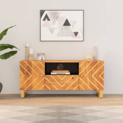 vidaXL TV-Schrank Braun und Schwarz 105x33,5x46 cm Massivholz Mango