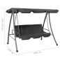 Hollywoodschaukel mit Dach Anthrazit 192×118×175 cm Stahl Hollywoodschaukel mit Dach Anthrazit 192×118×175 cm Stahl