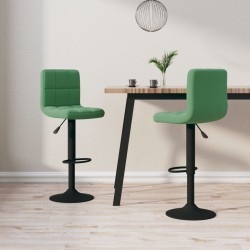 vidaXL Barhocker 2 Stk. Dunkelgrün Samt