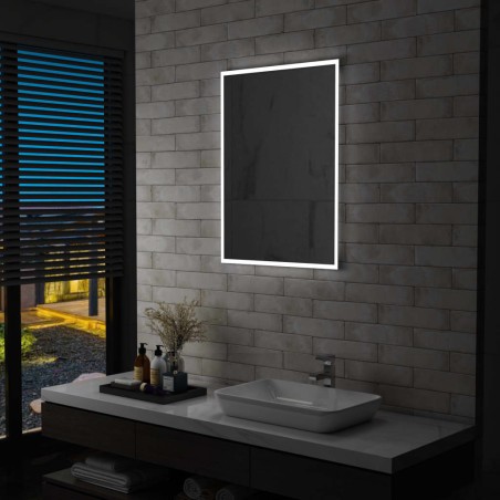 vidaXL Badezimmer-Wandspiegel mit LEDs 60x80 cm