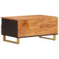 vidaXL Couchtisch Braun und Schwarz 80x54x40 cm Massivholz Mango vidaXL Couchtisch Braun und Schwarz 80x54x40 cm Massivholz Mango