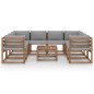 vidaXL 9-tlg. Garten-Lounge-Set mit Kissen in Grau vidaXL 9-tlg. Garten-Lounge-Set mit Kissen in Grau