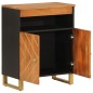 vidaXL Beistellschrank Braun und Schwarz 60x33,5x75cm Massivholz Mango vidaXL Beistellschrank Braun und Schwarz 60x33,5x75cm Massivholz Mango