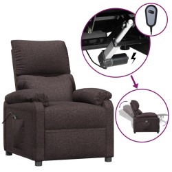 vidaXL Relaxsessel Elektrisch Dunkelbraun Stoff