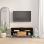 vidaXL TV-Schrank Braun und Schwarz 100x33,5x46 cm Massivholz Mango vidaXL TV-Schrank Braun und Schwarz 100x33,5x46 cm Massivholz Mango