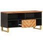 vidaXL TV-Schrank Braun und Schwarz 100x33,5x46 cm Massivholz Mango vidaXL TV-Schrank Braun und Schwarz 100x33,5x46 cm Massivholz Mango
