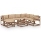 vidaXL 8-tlg. Garten-Lounge-Set mit Kissen in Beige vidaXL 8-tlg. Garten-Lounge-Set mit Kissen in Beige