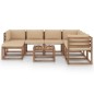 vidaXL 8-tlg. Garten-Lounge-Set mit Kissen in Beige vidaXL 8-tlg. Garten-Lounge-Set mit Kissen in Beige