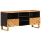 vidaXL TV-Schrank Braun und Schwarz 100x33,5x46 cm Massivholz Mango vidaXL TV-Schrank Braun und Schwarz 100x33,5x46 cm Massivholz Mango