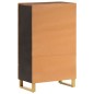 vidaXL Highboard Braun und Schwarz 60x33,5x100 cm Massivholz Mango vidaXL Highboard Braun und Schwarz 60x33,5x100 cm Massivholz Mango