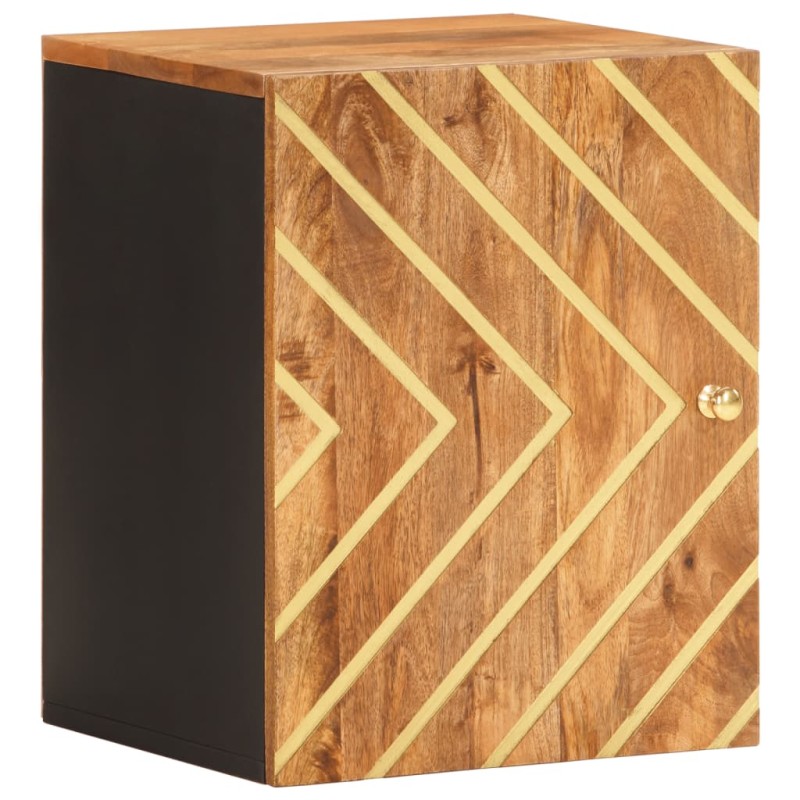 vidaXL Wand-Badschrank Braun und Schwarz Massivholz Mango vidaXL Wand-Badschrank Braun und Schwarz Massivholz Mango