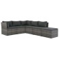 4-tlg. Garten-Lounge-Set mit Polstern Poly Rattan Grau 4-tlg. Garten-Lounge-Set mit Polstern Poly Rattan Grau