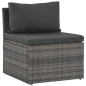 4-tlg. Garten-Lounge-Set mit Polstern Poly Rattan Grau 4-tlg. Garten-Lounge-Set mit Polstern Poly Rattan Grau