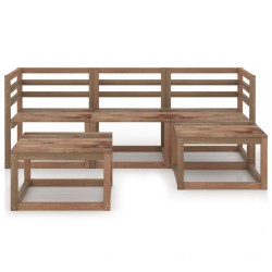vidaXL 5-tlg. Garten-Lounge-Set Braun Imprägniertes Kiefernholz