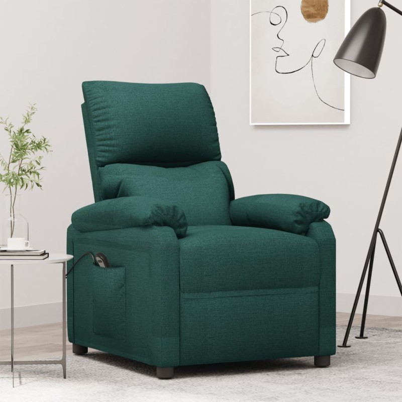 vidaXL Relaxsessel Elektrisch Dunkelgrün Stoff vidaXL Relaxsessel Elektrisch Dunkelgrün Stoff