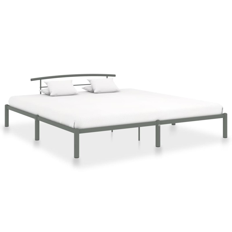 vidaXL Bettgestell Grau Metall 180x200 cm vidaXL Bettgestell Grau Metall 180x200 cm