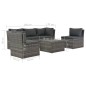 4-tlg. Garten-Lounge-Set mit Polstern Poly Rattan Grau 4-tlg. Garten-Lounge-Set mit Polstern Poly Rattan Grau