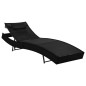 vidaXL Sonnenliegen 2 Stk. mit Tisch Poly Rattan und Textilene Schwarz vidaXL Sonnenliegen 2 Stk. mit Tisch Poly Rattan und Textilene Schwarz