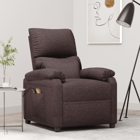 vidaXL Massagesessel mit Aufstehhilfe Dunkelbraun Stoff