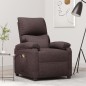 vidaXL Massagesessel mit Aufstehhilfe Dunkelbraun Stoff vidaXL Massagesessel mit Aufstehhilfe Dunkelbraun Stoff