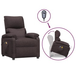 vidaXL Massagesessel mit Aufstehhilfe Dunkelbraun Stoff