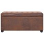 vidaXL Ottoman mit Stauraum 87,5 cm Braun Wildleder-Optik vidaXL Ottoman mit Stauraum 87,5 cm Braun Wildleder-Optik