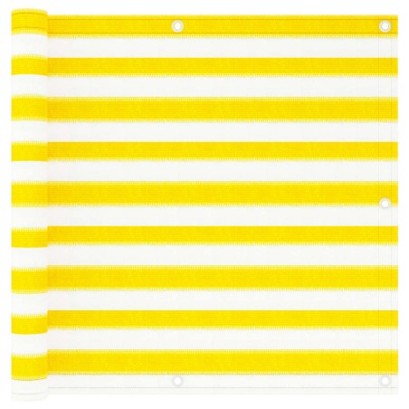 vidaXL Balkon-Sichtschutz Gelb und Weiß 90x300 cm HDPE 