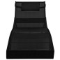 vidaXL Sonnenliegen 2 Stk. mit Tisch Poly Rattan und Textilene Schwarz vidaXL Sonnenliegen 2 Stk. mit Tisch Poly Rattan und Textilene Schwarz